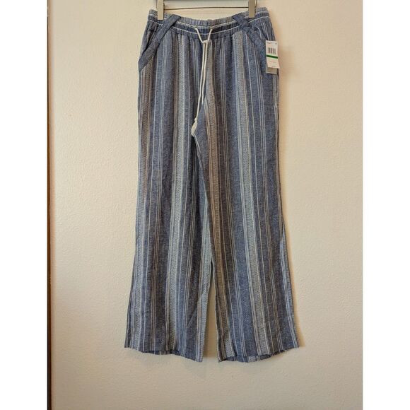NWT  Jolt wide leg linen/rayon blend tie/elastic waist pants   Sz L - Picture 4 of 10